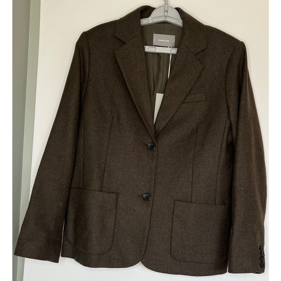 Everlane Women Size 14 NWT Green Brown Wool Blend Blazer - Picture 15 of 15